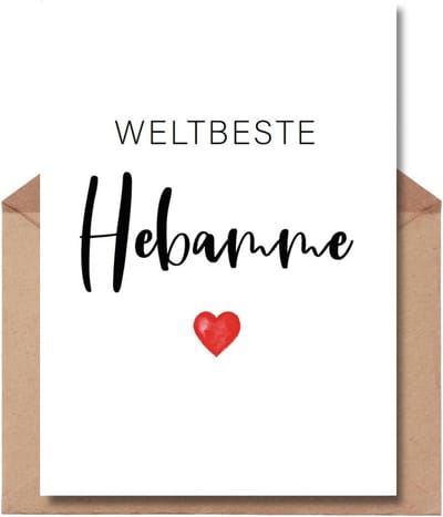 Bedankkaart voor Verloskundigen - Ansichtkaart met Envelop voor Geboorte en Zwangerschap