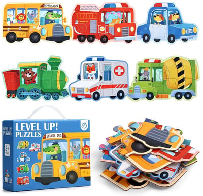 Inovra- Puzzel 6 Stuks - Educatief Speelgoed - Jigsaw Puzzel - Babyspeelgoed 3-5 Jaar - Duurzaam Materiaal - Cognitieve Ontwikkeling