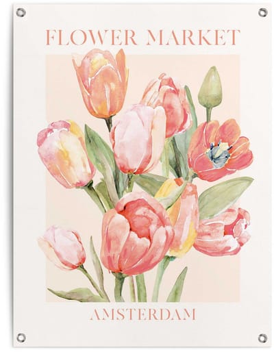 Tuinposter Tulpen uit Amsterdam - 80 x 60 - Canvas - REINDERS