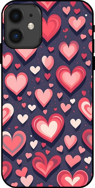 Smartphonica Telefoonhoesje Geschikt voor iPhone 11 met Hartjes Opdruk - TPU Backcover Case With Heart Design geschikt voor iPhone 11