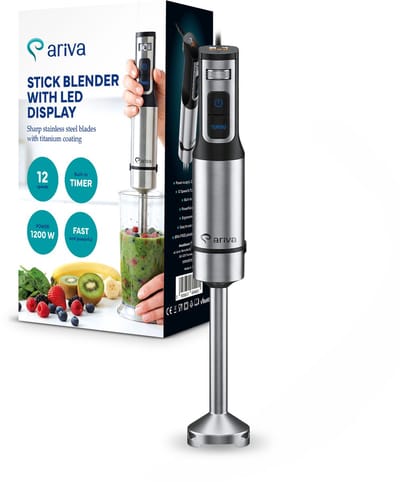 ARIVA-Staafmixer-Led-display-1500W-Mixen, hakken, blenden-Titanium mes-Timer