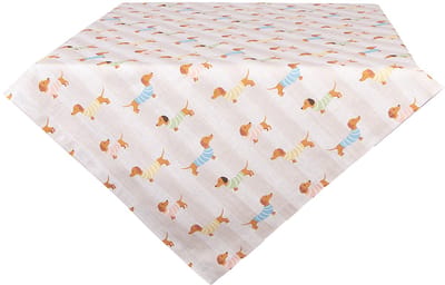 Clayre & Eef Tafelkleed 100x100 cm Beige Katoen