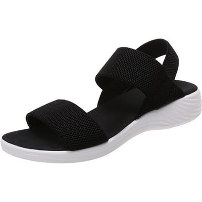 Dames Sleehak Platform Comfortabele Sandalen Dames Outdoor Strand Sandalen Elastische Band Designer Schoenen Sandalen Vrouwen Zomer Nieuw 36 zwart