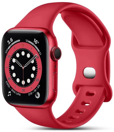 Mobiq - Siliconen Bandje geschikt voor Apple Watch 42 mm (Series 10) - rood