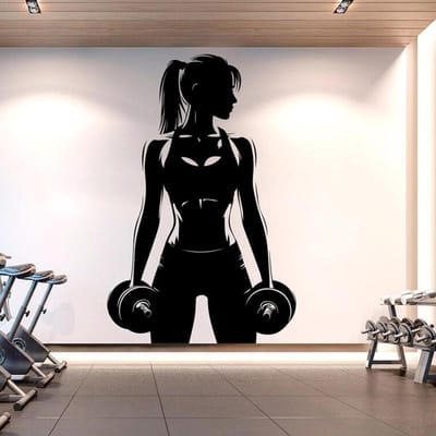 Home Gym Girl Power Fitness Quote Decor Workout Kunst Vinyl Stickers Slaapkamer Gym Workout Motivatie Crossfit Decoratie E615 (as the picture,56x85CM)