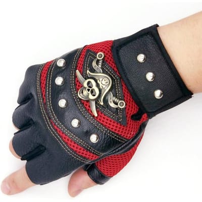 Gants Usage Extérieur Activités Sportives Homme et Femme Demi-Doigts Élégants Gants de Performance Street Dance Antidérapants Pêche Montage Utilisation Pratique one size fits all rouge