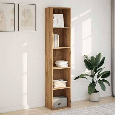 vidaXL - Boekenkast - 40x30x189 - cm - bewerkt - hout - artisanaal - eikenkleurig