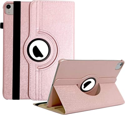 Book Cover Geschikt voor: Apple iPad Air 4 (2020) / iPad Air 5 (2022) 10.9 inch / iPad Air 11 inch (2025) M3 / (2024) M2 - Air 6 - Multi Stand Case - 360 Draaibaar Tablet hoesje - Tablethoes - Roseoud