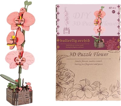 Bloemenpuzzel Knutselset - Houten 3D Puzzel - Creatief Knutselen - Zelf te Maken Kunst - 25 x 165 cm