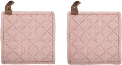 Tiseco Myrna Pannenlappen – Katoen – Set 2 stuks - 20x20CM – Roze