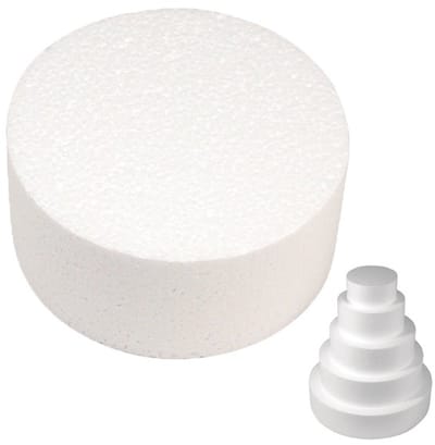 Rayher Piepschuim vormen schijf - 3x - 30 cm breed en 7 cm hoog - wit - knutselen - taartschijf - cirkel