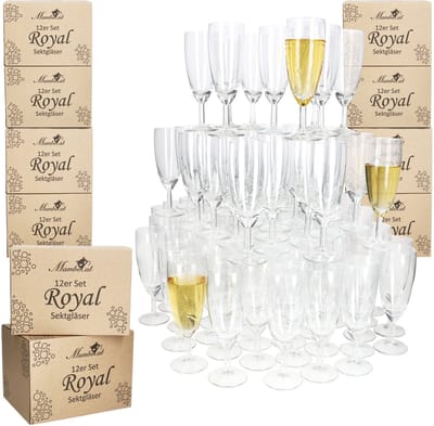 Set van 120 ROYAL champagneglazen