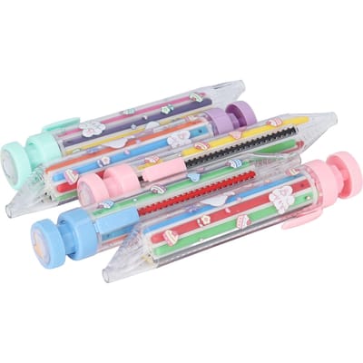 5 Pièces 8 Couleurs Cire Pressée Couleurs Sûres et Vives Opération Simple Recharge Remplaçable Crayons de Couleur pour Enfants