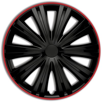 Autostyle Wieldoppen Giga 15 Inch Abs Zwart/rood Set Van 4