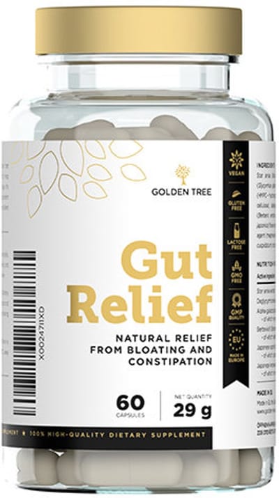Golden Tree Gut Relief - Detox - Debloat - Opgezwollen buik - Herstel Darmflora - 60 capsules