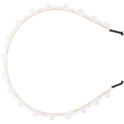 Faux Parel Modieuze Dames Legering Hoofddeksel Haarband Bruiloft Feest HaaraccessoireB white