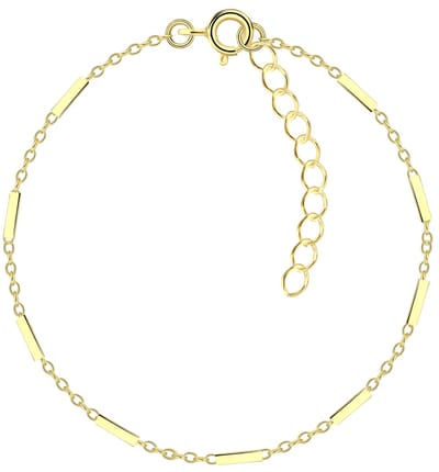 Joy|S - Zilveren armband - schakel armband - 15 cm + 3 cm extension - gold plated