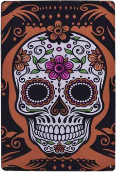 Vintage Tinnen Bord Tattoo Studio Skull 20x30cm | Metalen Wandbord Voor Tattoo Shop Salon En Interieur | Retro Wall Art Voor Wachtruimte Balie Werkplek Of Etalage | Stoere Decoratie Voor Tatoeage Studio Piercing Shop En Man Cave
