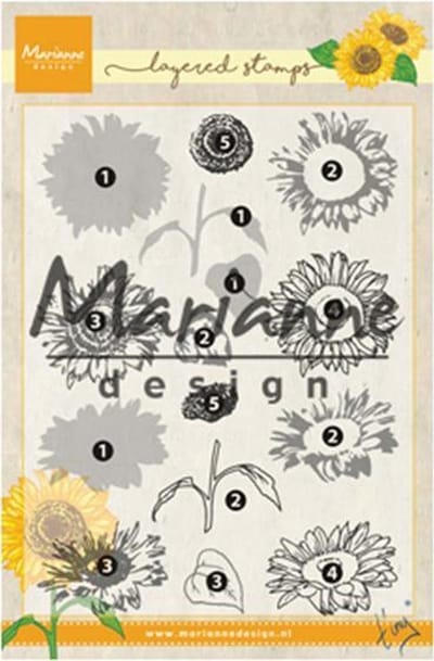Marianne Design Stempel Tinys layered zonnebloem TC0865 12.5x19 centimeter