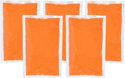Boland Party Holi kleurpoeder - 5x - oranje - 70 gram - festival/party - heilig kleuren poeder