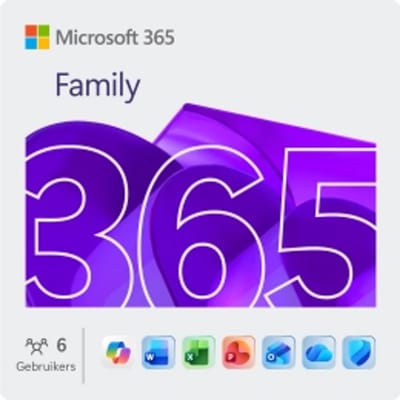 Microsoft 365 Family | Jaarlicentie | 6 gebruikers | Altijd de nieuwste versie