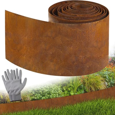 Cortenstalen Grasrand 5m - 14cm Hoog voor Tuin en Gazon