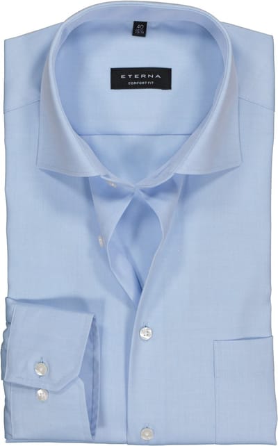 ETERNA comfort fit overhemd - niet doorschijnend twill heren overhemd - lichtblauw - Strijkvrij - Boordmaat: 54 (EU maat: 6XL)
