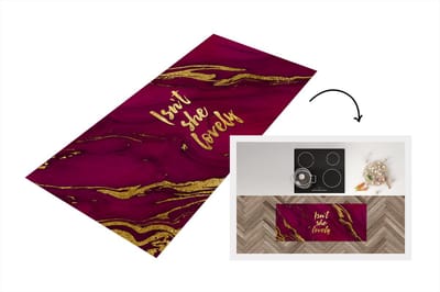 Keukenloper - Loper keuken - Lovely - Goud - Roze - Marmer - 120x50 cm - Keukenloper vinyl