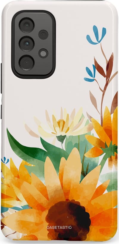 Casetastic Hoesje Geschikt voor Samsung A53 - Stijlvolle Beschermende Duo-layer Case - Stralend geel