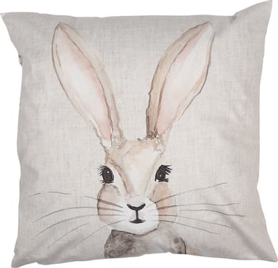 Clayre & Eef Kussenhoes 45x45 cm Beige Polyester Konijn