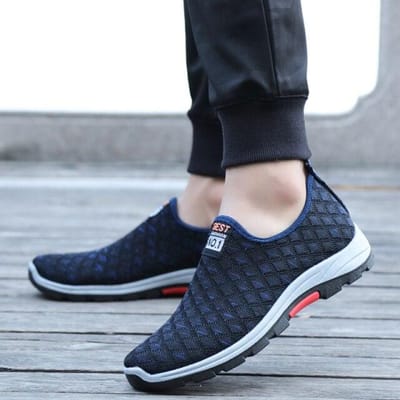 Zomer Mesh Ademende Heren Casual Schoenen Instappers Heren Loafers Lichtgewicht Sneakers Heren Antislip Wandelschoenen 40 blauw
