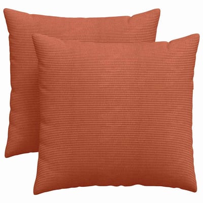 vidaXL - Zitkussens - 2 - pcs - Rood - Oranje - 45 - x - 45 - cm - Corduroy - stof