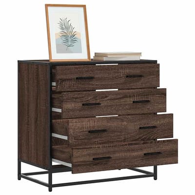 vidaXL - Ladekast - 70x41x70 - cm - bewerkt - hout - bruin - eikenkleur