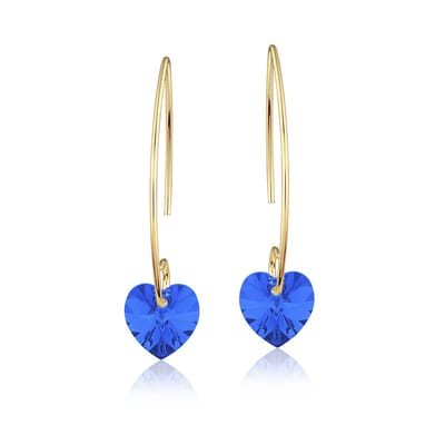 Montebello Oorbellen Liv HG88 - 925 Zilver Verguld - Swarovski Hart - Ø10mm - 35mm