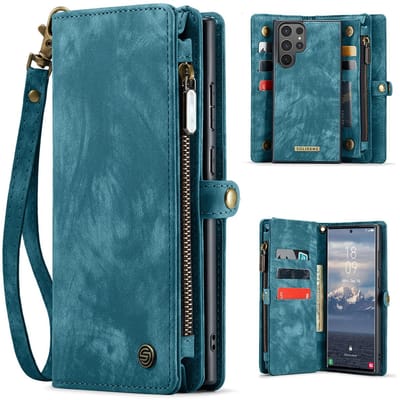 Solidenz Hoesje - Geschikt voor Samsung Galaxy S25 Ultra - Urban Wallet - Blauw