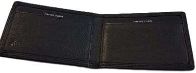 Oi zwarte leren creditcardhouder / zeer dun mapje voor 4 en ritsje / plat identiteitsmapje met ritsje / zwart leer / 664