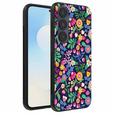 Geschikt voor Samsung Galaxy S25 FE Telefoonhoesje met bloemen opdruk - TPU backcover case flower design - Smartphonica geschikt voor Samsung Galaxy S25 FE