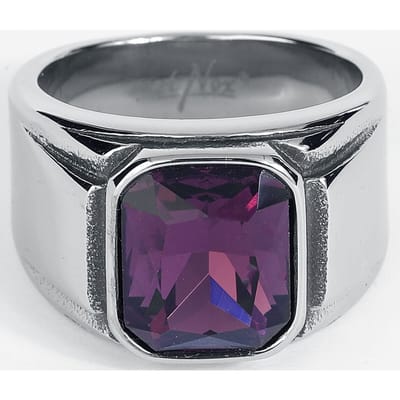 etNox hard and heavy - Gothic Ring - Simply Purple - zilverkleurig