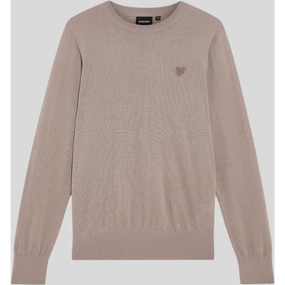 Lyle & Scott - Trui Taupe Lyle&scott Tonal Eagle Merino Trui Taupe Kn2121vc