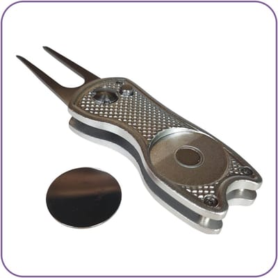 Jobber Sports Pitchfork Zilver - Golf Green Repair met Marker