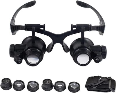 Dubbele Loep - Vergrootglas Set - Precisie Werk - Verwisselbare Vergrotingen - 22.3 x 21.3 cm