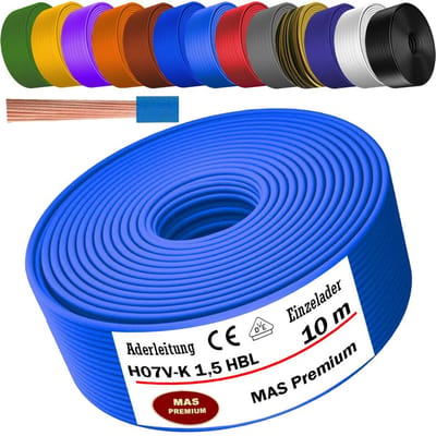 Flexibele Eenaderige Kabel H07V-K 1,5 mm² voor Elektrische Installaties en Apparatuur