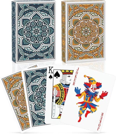 Dailygoods- Speelkaarten Papieren - Groen/Oranje - Spelletjes - Kaartspellen - Voor Volwassenen - Vermaak voor Gezelschap - Kaartspel