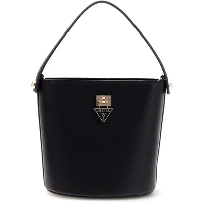 GUESS schoudertas Patsie Top Handle Bucket Black zwart