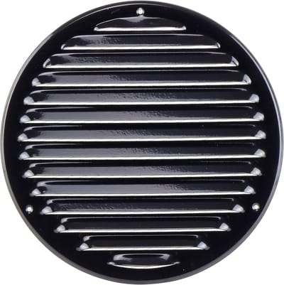 Rond Ventilatierooster 200mm Zwart met Insectengaas - Ideaal voor Luchtafvoer
