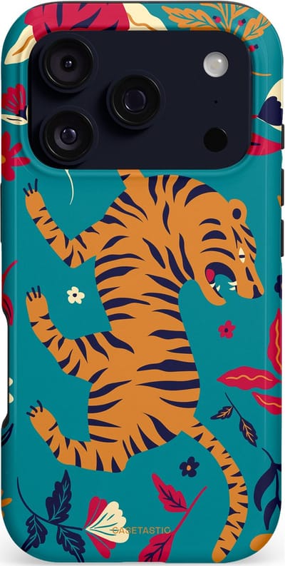 Casetastic hoesje geschikt voor Apple iPhone 17 Pro - MagSafe - Dubbellaagse bescherming - Gouden brul - Fashion Case - Petrol Terracotta Bordeaux Taupe