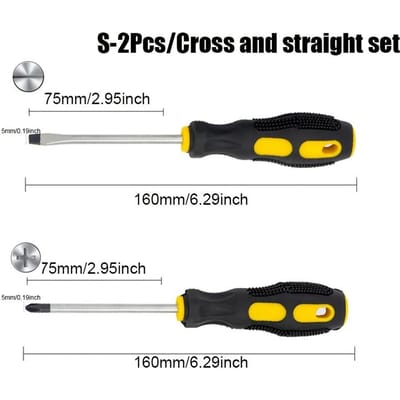 Magnetische Punt Schroevendraaierset Kruiskop En Platte Professional Kussenhandvat | Handgereedschap Set