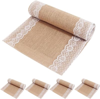tafelloper, 30 cm x 275 m tafelloper gemaakt van 100% natuurlijk linnen jute stof voor tafel en bruiloft decoratie rustieke tafeldecoratie