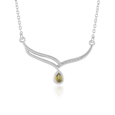 Cavill - Peervormige Sfeen Halsketting 0 15 ct - 925 Sterling Zilver Geplatineerd - Verstelbaar - Luxe Cambodjaanse Zirkonen