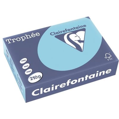 Clairefontaine Trophée Pastel, gekleurd papier, A4, 210 g, 250 vel, helblauw